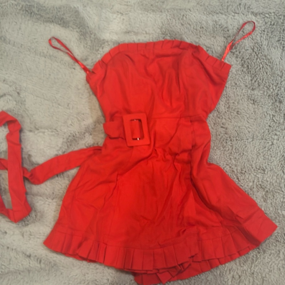 Hello Molly Red Strapless Romper